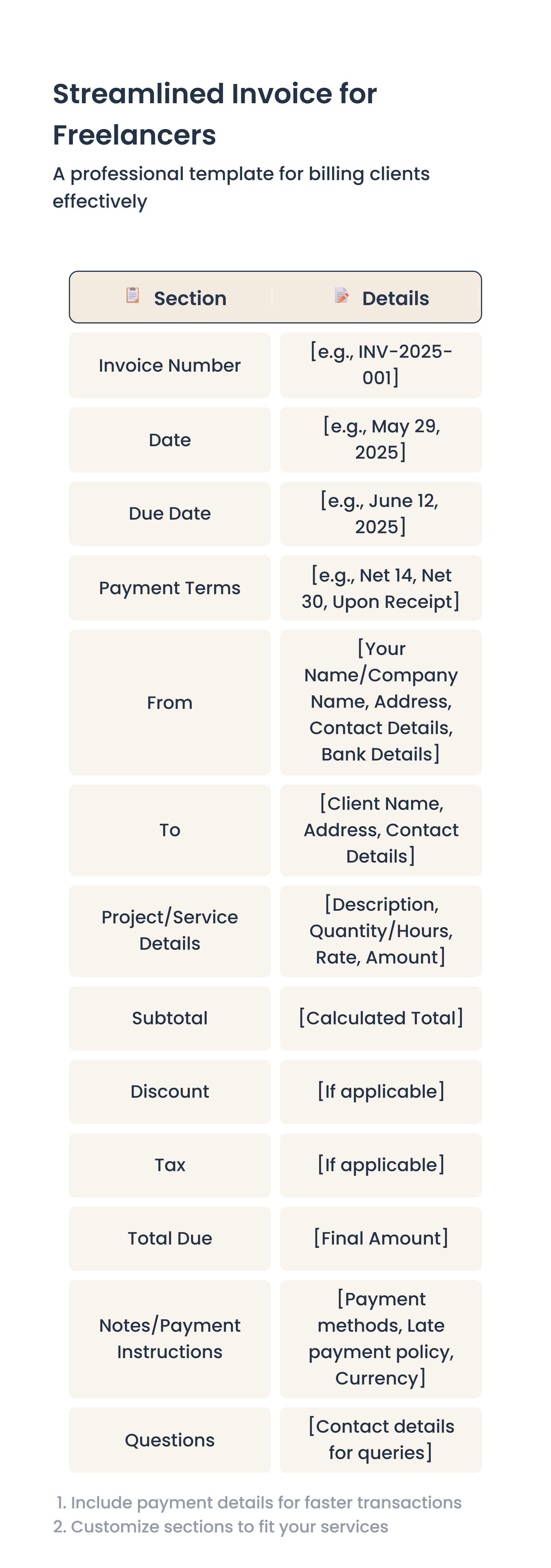 template of invoice for freelancers