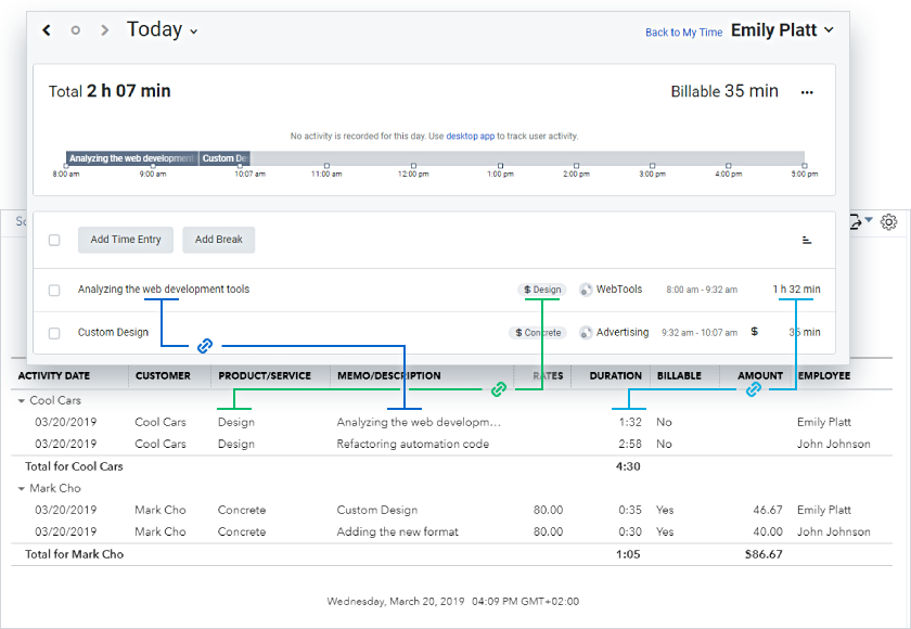 tmetric and quickbooks integration