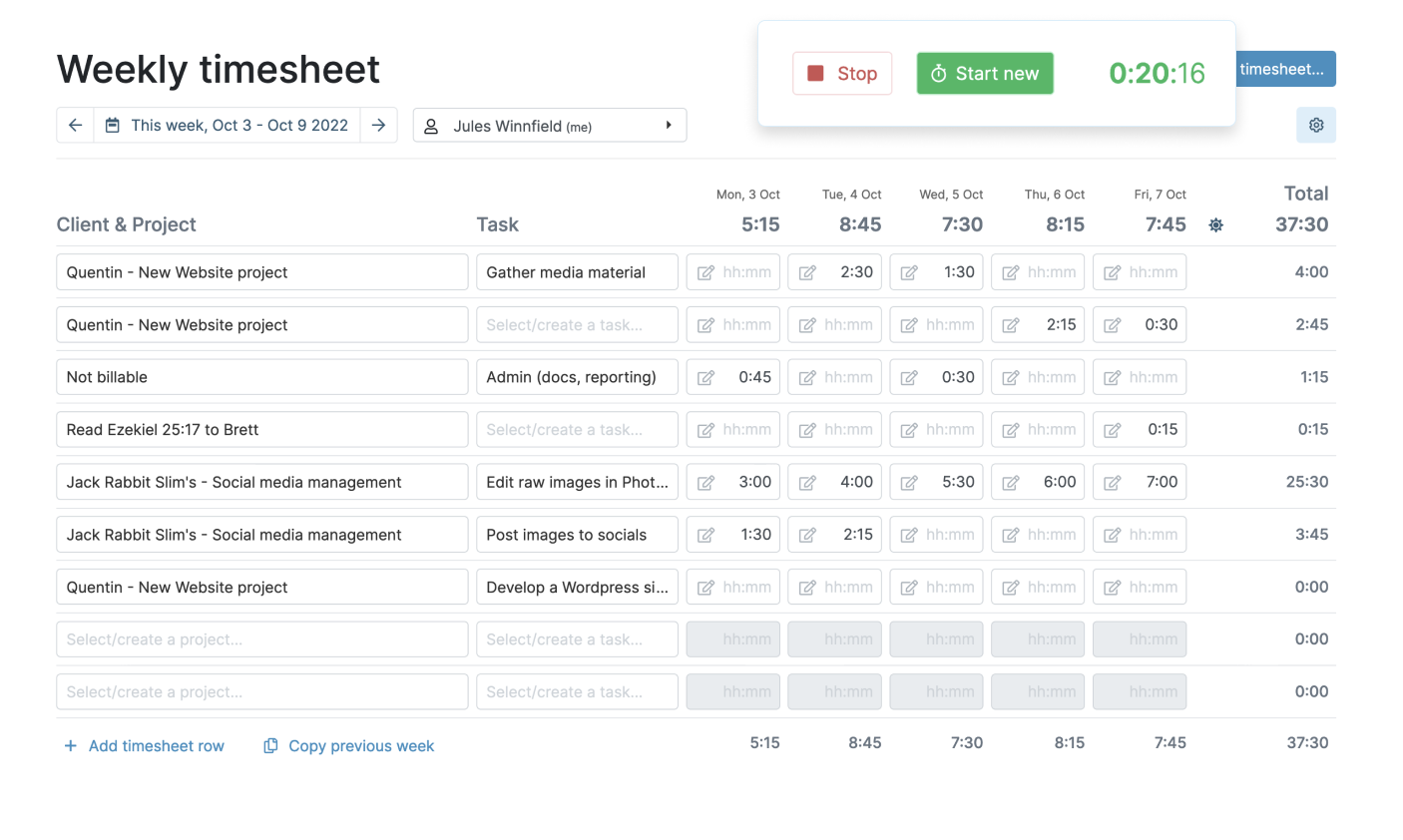 myhours for billable hours