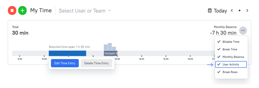 TMetric dashboard showing automated timesheet categories to prevent time fraud and idle entries