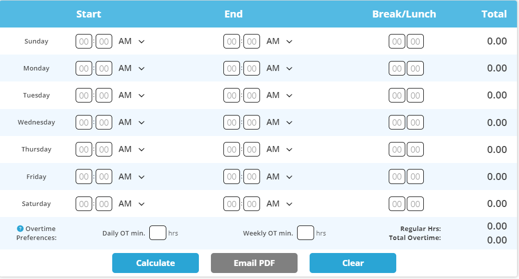 Best 10 Free Time Card Calculators