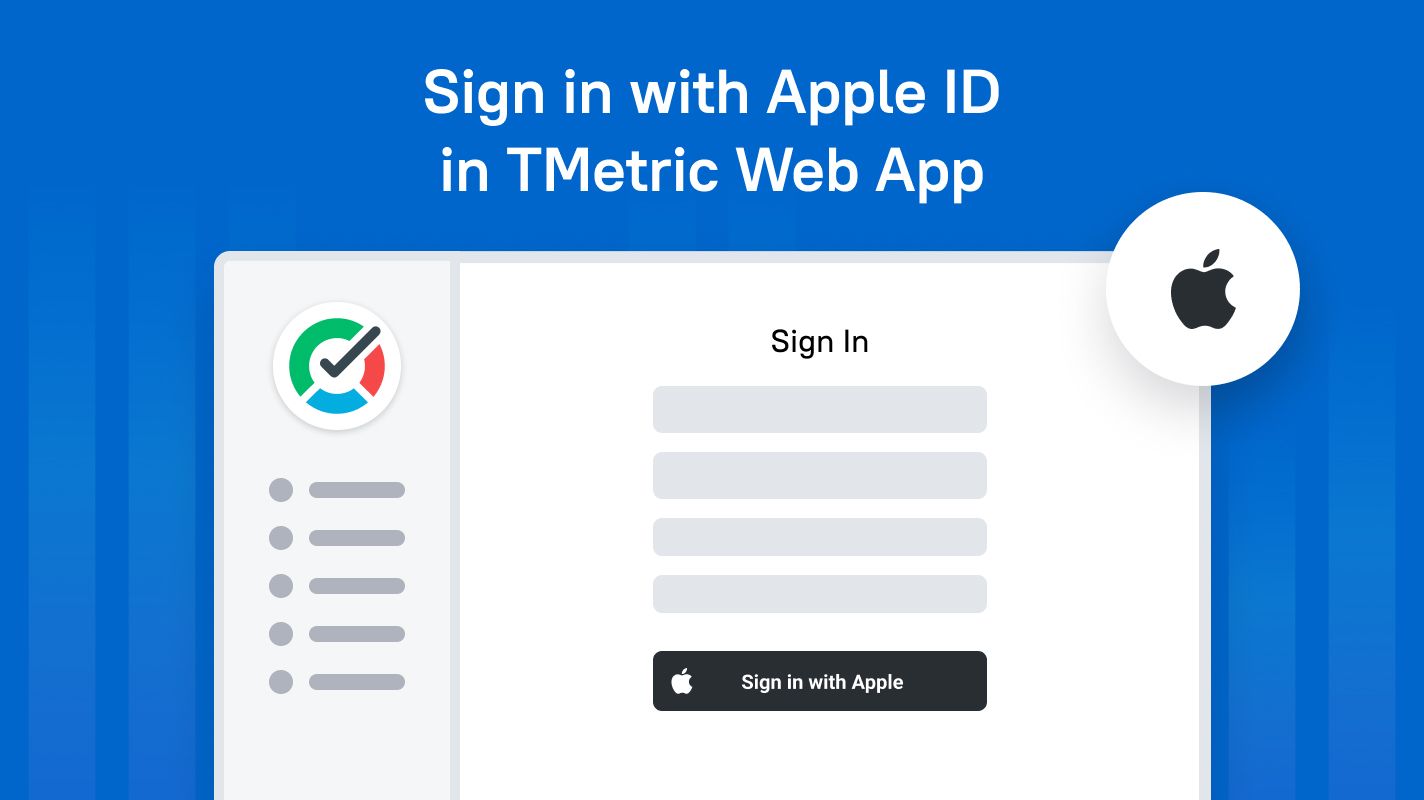 Sign in with Apple ID in TMetric Web App