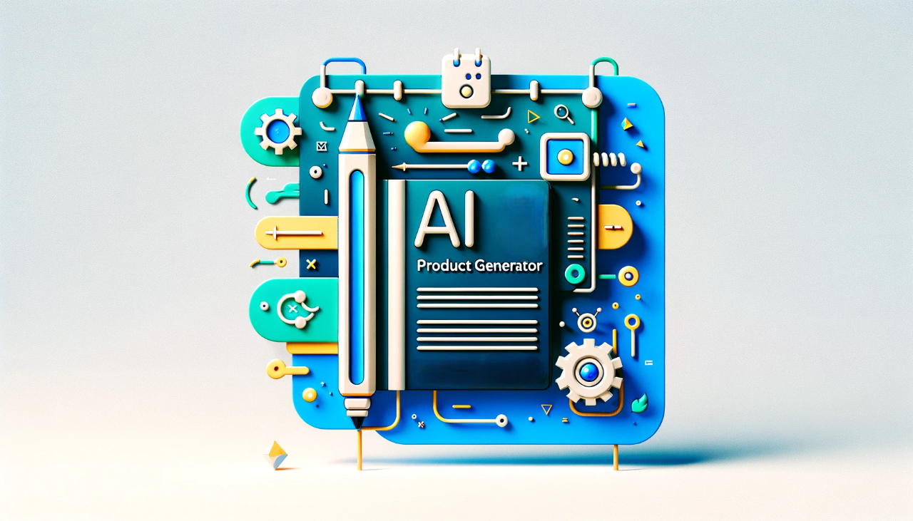 banner for AI product description generators in abstract style 