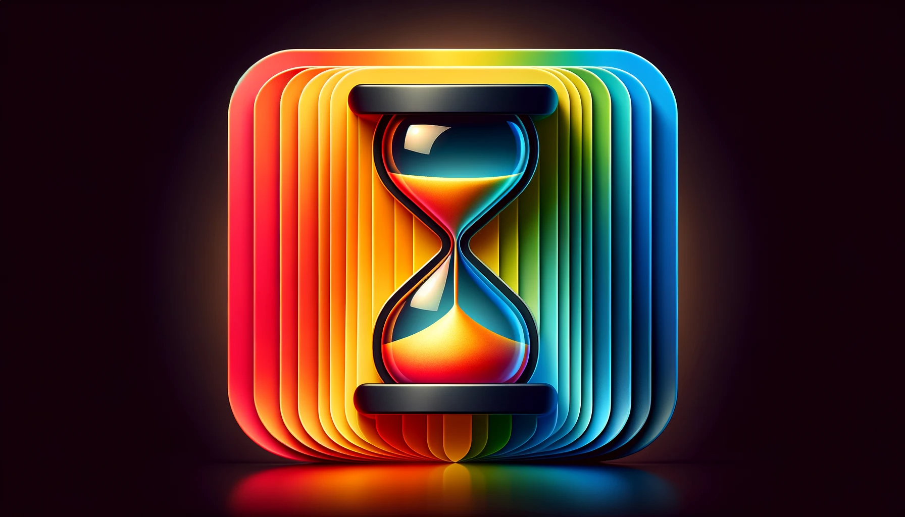 an hourglass in a spectrum
