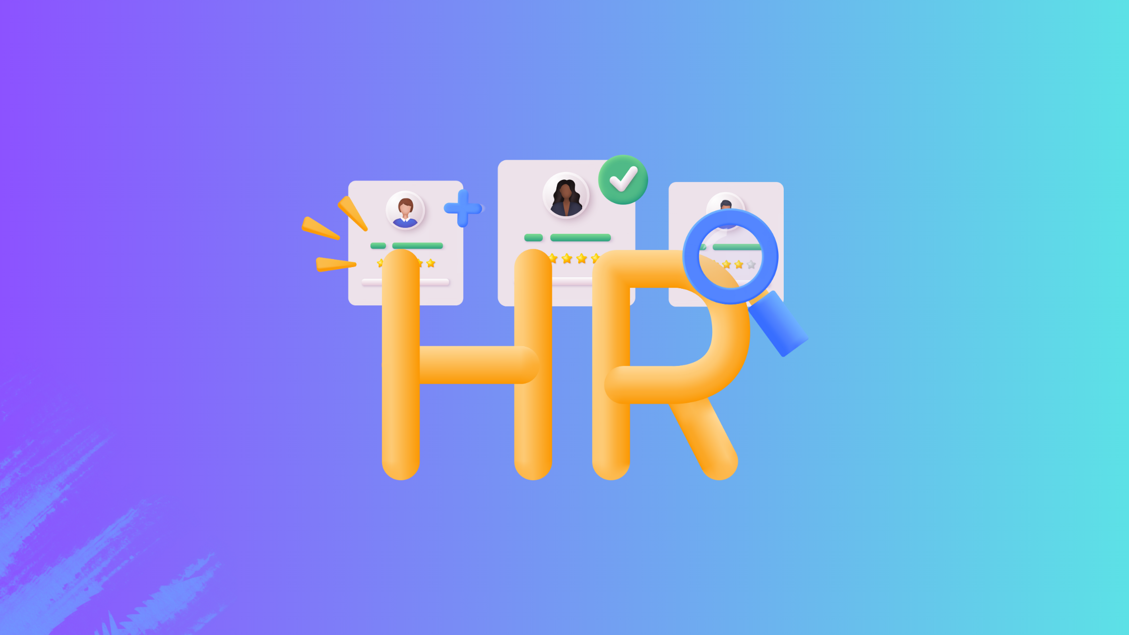 the letters HR on the blue background