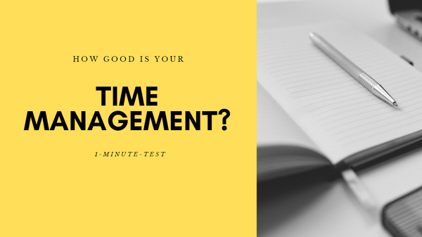 banner for 1 minute test on time management 