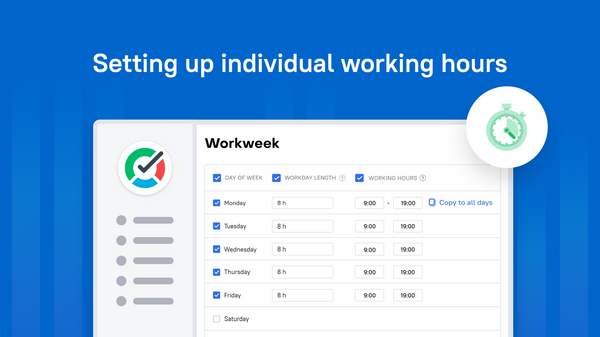 Set working hours for your employees