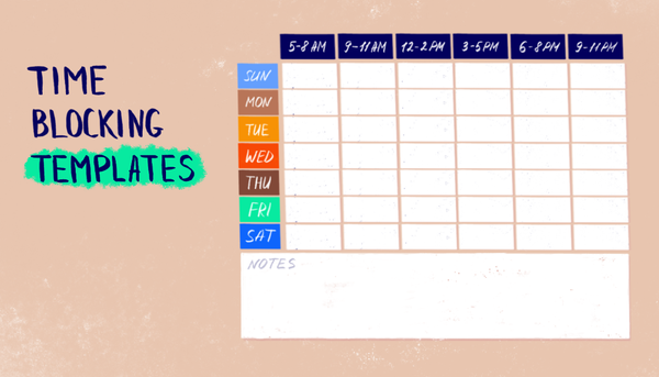 schedule template on the pale pink background