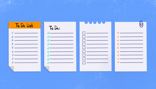 to-do list on the blue background