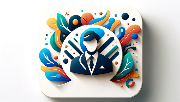 3D style icon depicting the leader surrounded with abstract elements in vibrant colors 