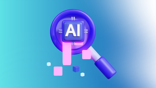 magnifying glass over AI for upscaling the product positioning 
