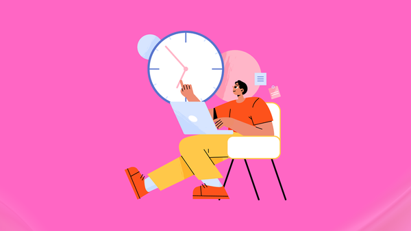 man tracking his time 